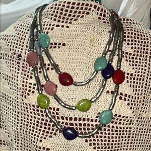 Vintage St Thomas Multicolor Beaded Necklace